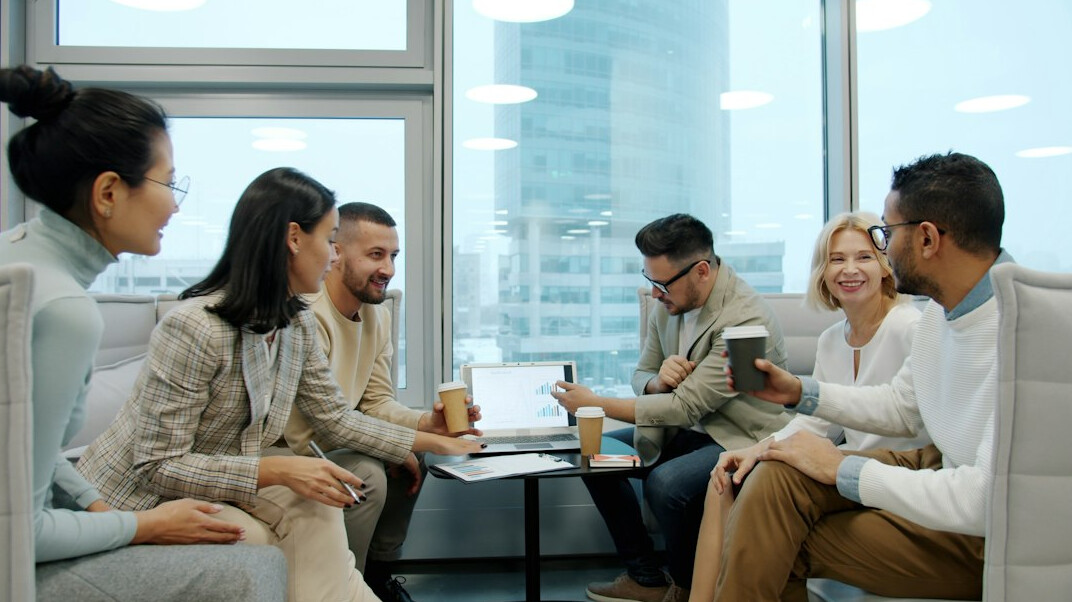 diverse people discussing social issues
