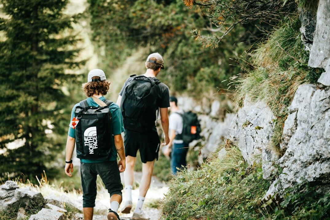 young people hiking outdoors