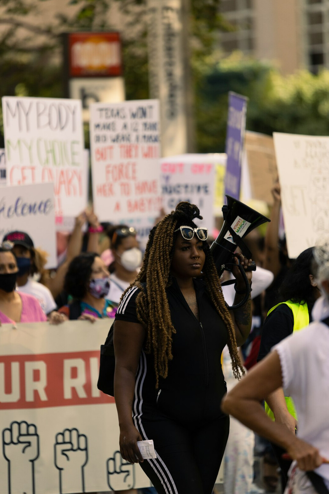 protest march in city
