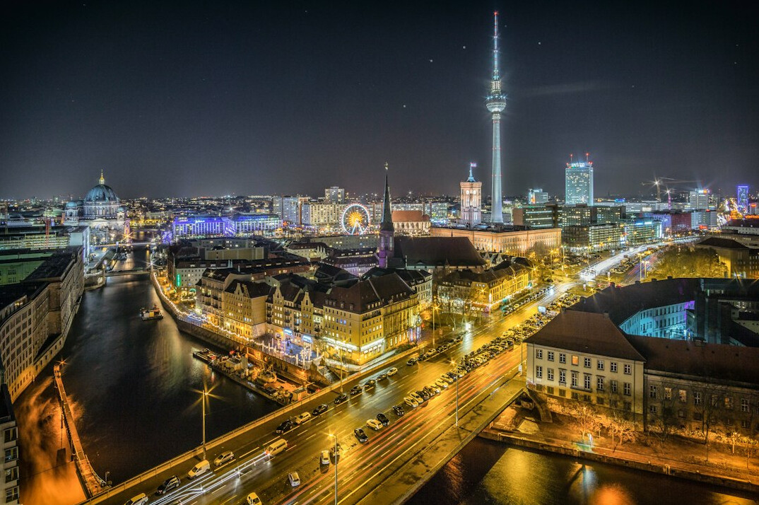 futuristic german cityscape