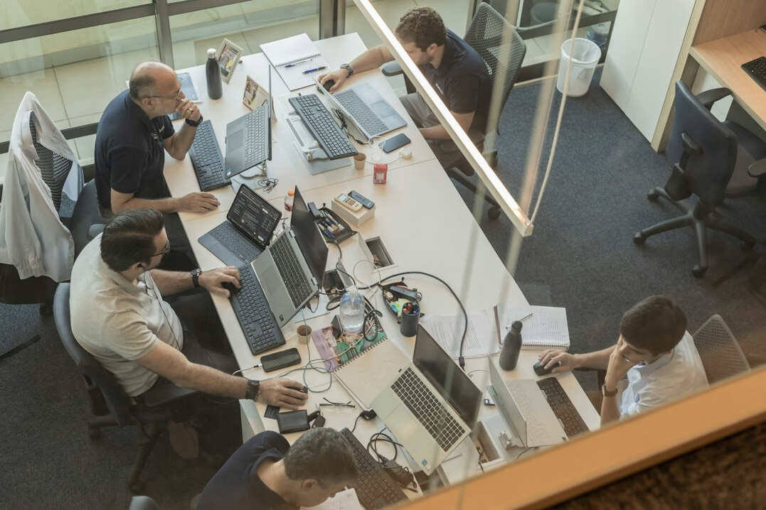 office workers using computers